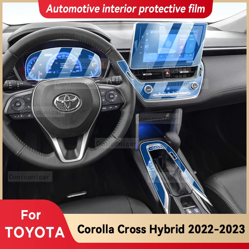 

For TOYOTA Corolla Cross Hybrid 2023 Car Interior Gearbox Panel Anti-Scratch Protective Transparent TPU Film Accessories Sticker