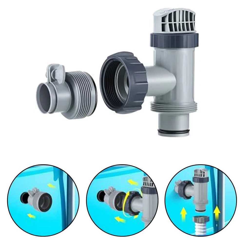 1SET Pool Plunger Valve plastic Type B Hose Adapter Replacement Ground swimming pool sand filter pump outdoor pool accessories