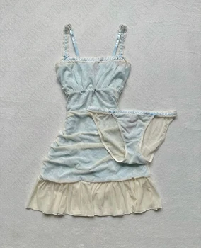 Sweet Y2K Woman Fashion Cute Clothing Dress Artsy Maiden Harajuku Sundress Aesthetic Chic Daily Fairy tale Classic Vintage Frock 1