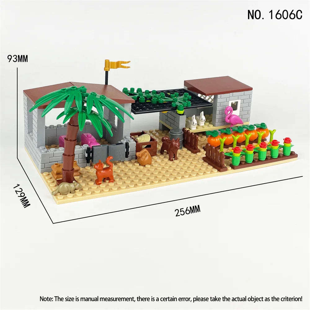 2024 도시 창의력 농장 야채 정원 동물 과일 농장 액세서리 빌딩 블록 MOC 모델 DIY 벽돌 교육 완구