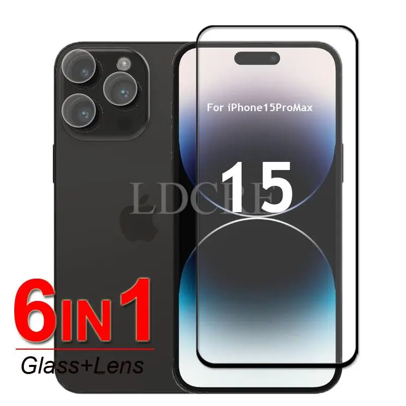 

For iPhone 15 Pro Max Glass Tempered Glass Screen Protector Camera Film For Apple iPhone 15 14 13 12 11 Pro Max Mini Glass