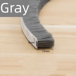 10 Meter Self - Adhesive Weatherproof Brush Strip - 10M (9x15mm - gray)