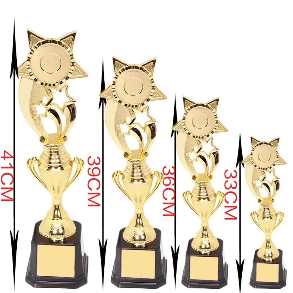Plastic Award Trophy Competition Sports Game Golden Plating Winner Award Trophy Toy School Rewarding Supply Stars