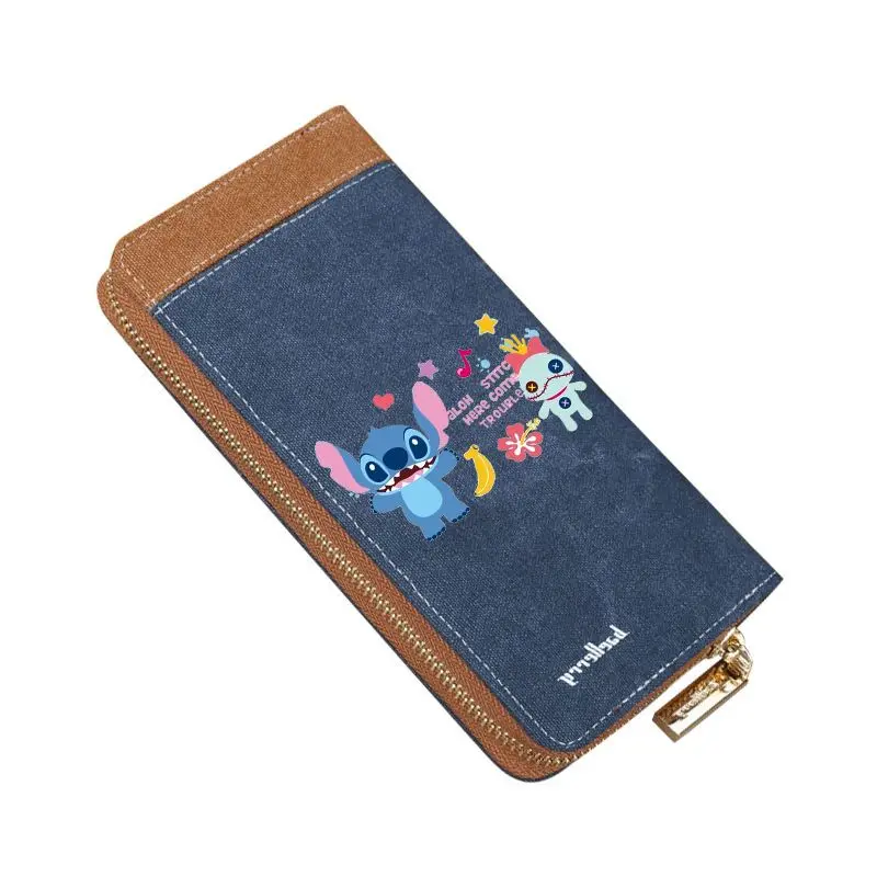 thumbnail image 1 of MINISO Disney Lilo y Stitch Cartera de lona Stitch Monedero de dibujos animados lindo para adolescentes y estudiantes Monedero largo y corto para hombres y mujeres, 1 of 5