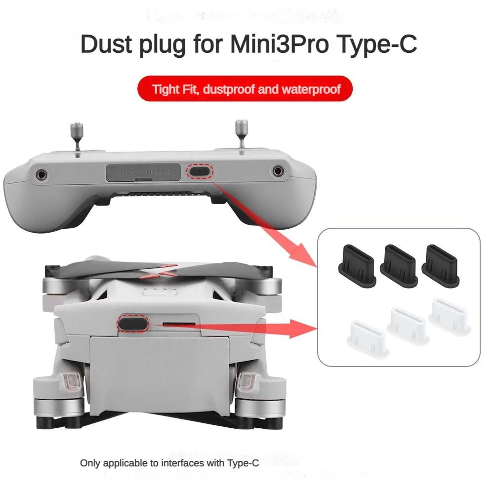 2/4/8Pair For DJI Mini 3 PRO Dust Plug RC/RC-N1 Battery Plug For DJI Mini3 Pro Charging Port Dust Moisture-proof Protection drone battery port dust plug
