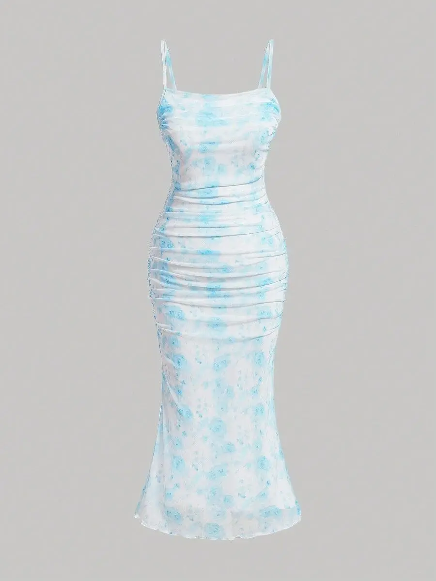 فستان بدون أكمام للسيدات مطبوع صيفي مثير ملابس خرو...