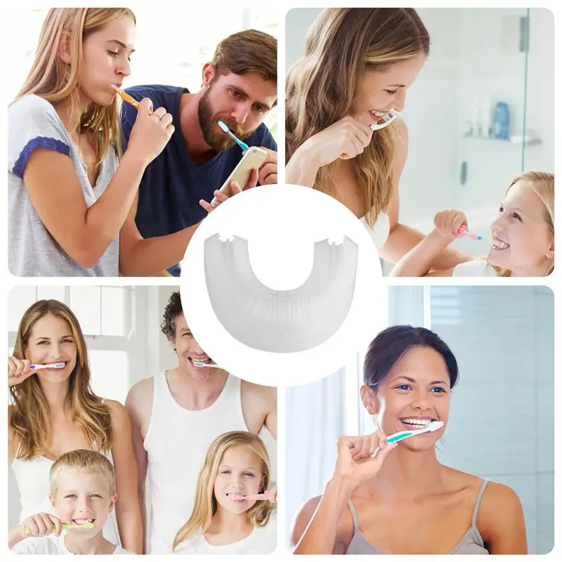 Toothbrush Head 1Pc U-Shape Toothbrush Head Whitening Toothbrush Replacement Head Tooth Whitening Silicone Soft Brush Heads For Adult and Chi