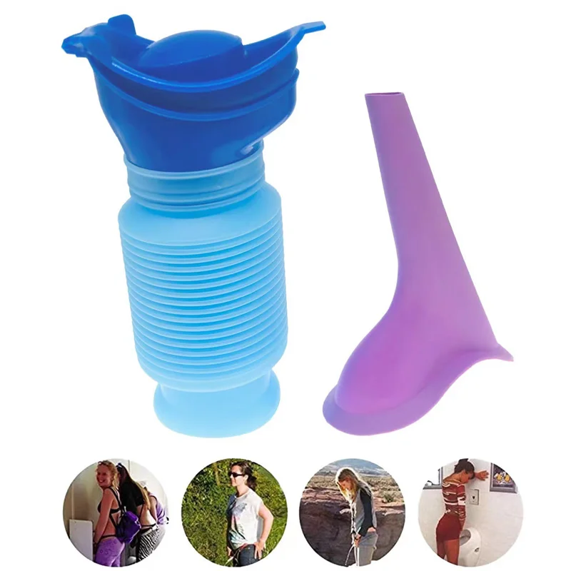 Urinoir Portable 750ml Rétractable - Pour Enfants Et Adultes, Camping Et Voiture - Bleu