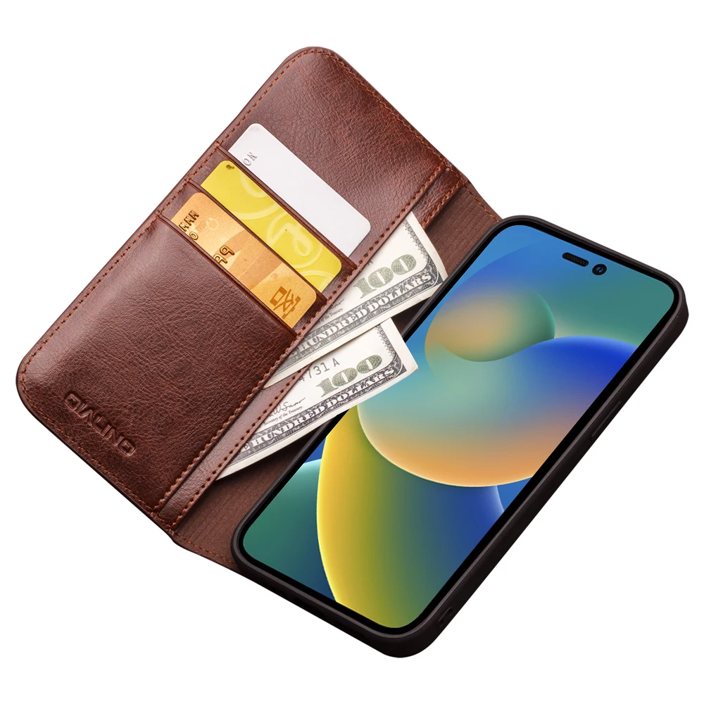 

Чехол-книжка из натуральной кожи для iPhone 14 Pro Max