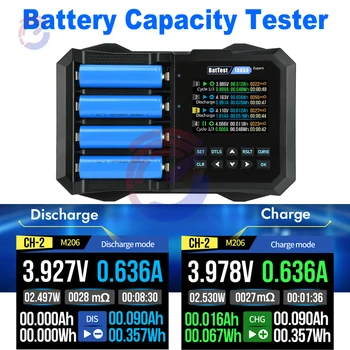 Tester di capacità della batteria Rilevamento ad alta precisione per batterie al litio 18650 Modalità ciclo di scarica carica Protezione multistrato