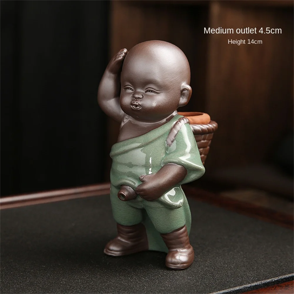 Purple Sand Pee Spout Water Spray Tea Pet Decoration Little Monk Tea Infuser Pissing Boy Filter Accessories tea pet ornaments