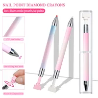 7pcs/Set Nail Art Rhinestone Bead Wax Dotting Pen Otating Glue Point  Reusable Wax Refillable Embroidery Manicure Dotting Tool 1