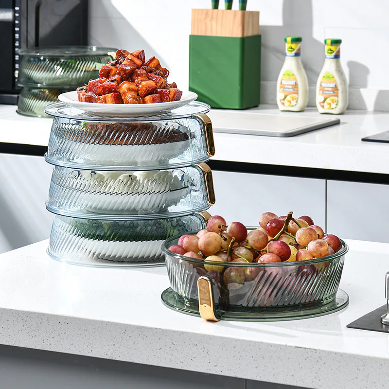 Transparent Vegetable Cover Dustproof Multi-Layer Heat Preservation Cover Home Can Be Superimposed Food Kitchen Storage
