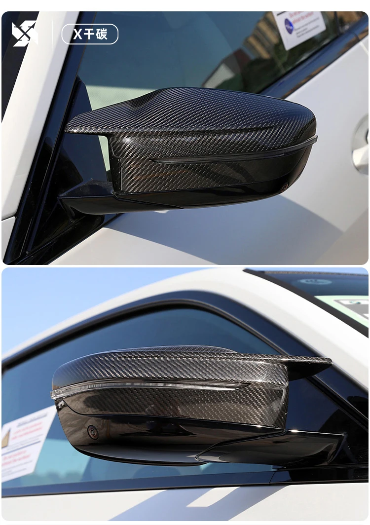 Dry Carbon Fiber Car Door Side Wing Rearview Mirror Cover Caps Glossy For BMW G80 G87 G82 G83 -IN Sedan Coupe Convertible
