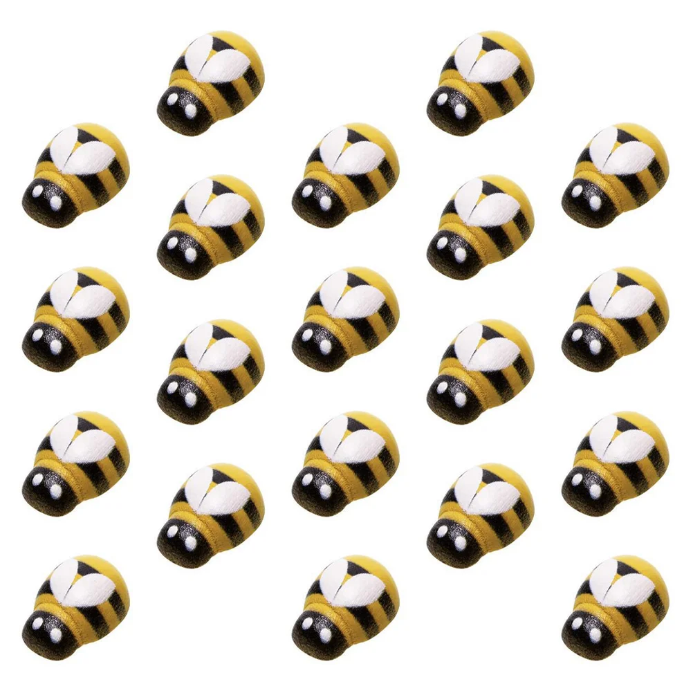 

100 Pcs Wooden Bee Accessories DIY Supply Bees Self-adhesive Stickers Painted Decor Hand Making Craft