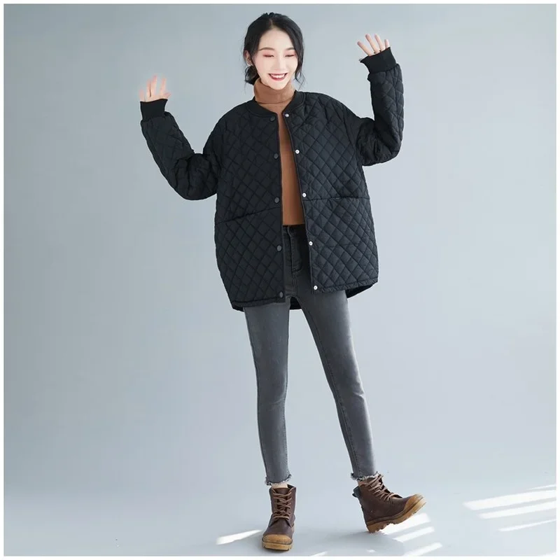 2023 New Cotton Padded Overcoat Female Autumn Winter Tops New Women Thickened Baseball Collar Jackets Short Design Garment Coats