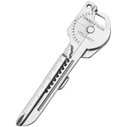 Compact 8 - in - 1 Multi - Function Tool Keychain with Bottle Opener and Screwdriver (8 in 1 - Silver)