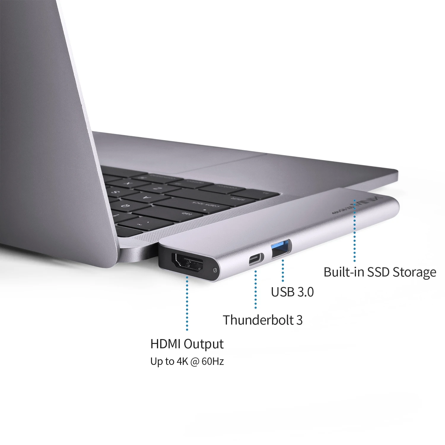 MINIX NEO SD4 USB-C Multiport with 480GB SSD Storage Hub for Apple MacBook Air/Pro | HDMI 4K@60Hz | Thunderbolt 3 | USB 3.0 5