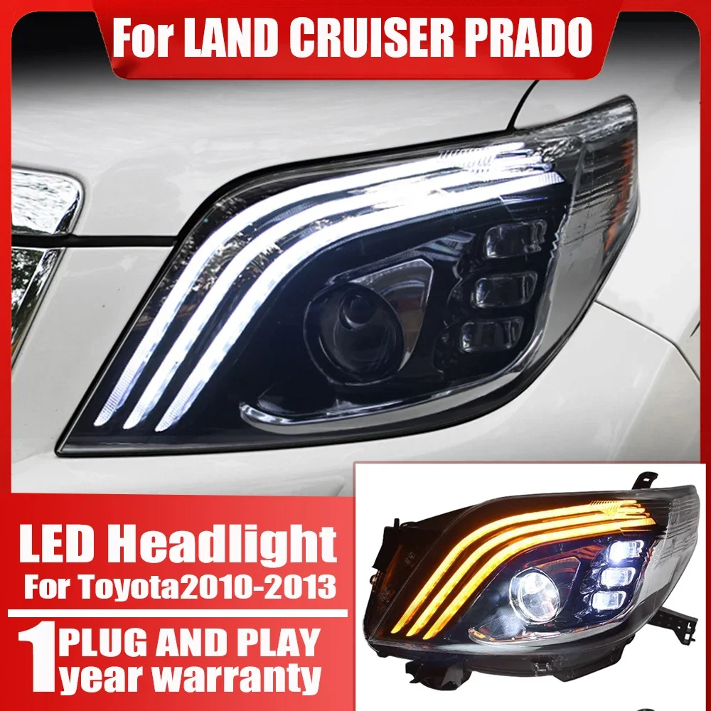 

Car Headlight For Toyoto Prado 2010-13 Land Cruiser Full LED new style Head Lamp Upgrade DRL Dynamic Signal Front light Assembly