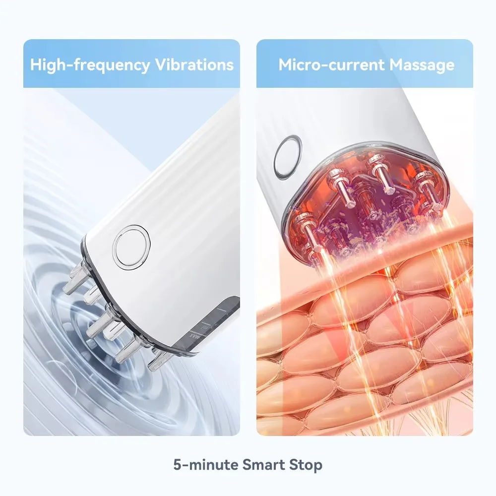 3 in 1 Electric Vibrating Hair Oil Applicator&Scalp Massager Red Lights with 70Ml Storage Hair Treatment Growth Applicator