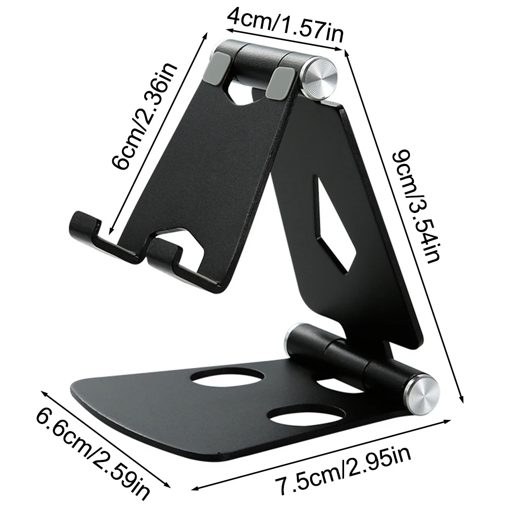 Aluminum Mobile Phone Tablet Portable Adjustable Stand Desktop Folding Lazy Stand 1PC