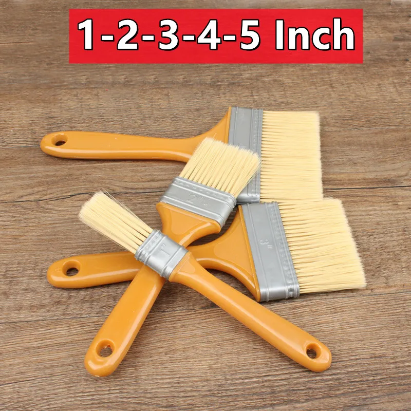 1/2/3/4/5Inch Paint Brush Home Decoration Paint Brush Plastic Handle Soft Hair Wall and Furniture Tool