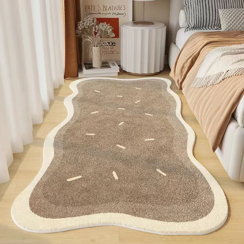 VIKAMA Simple Cream Style Imitation Cashmere Carpet Living Room Bedroom Bed Blanket Household Soft Non-Slip Floor Mat