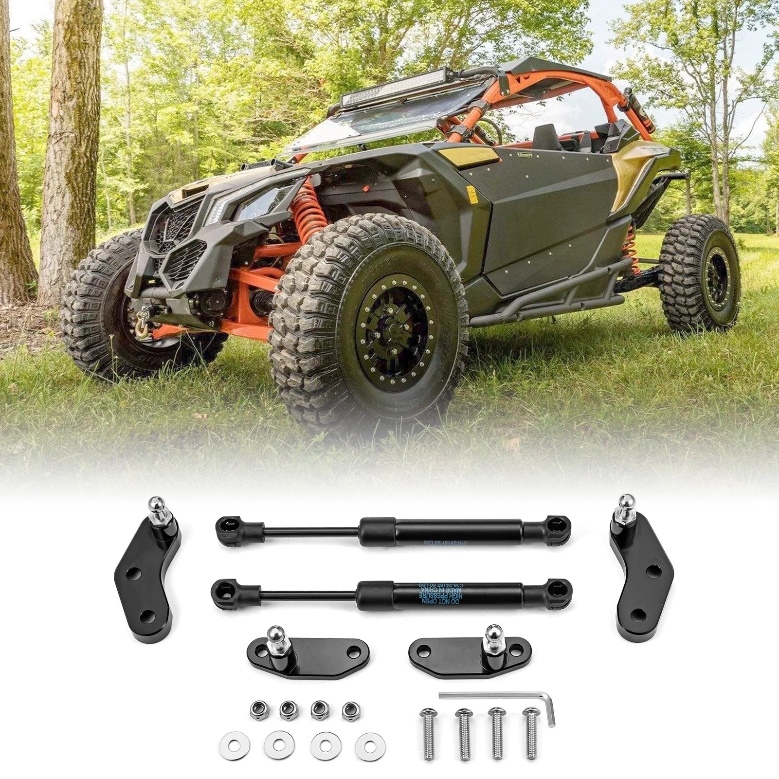 UTV Accessories For 2017-2024 Can am Maverick X3 and Maverick X3 Max Steel Anodized Black Front Rear Door Opener Kit rear door front weatherstrip seal lh