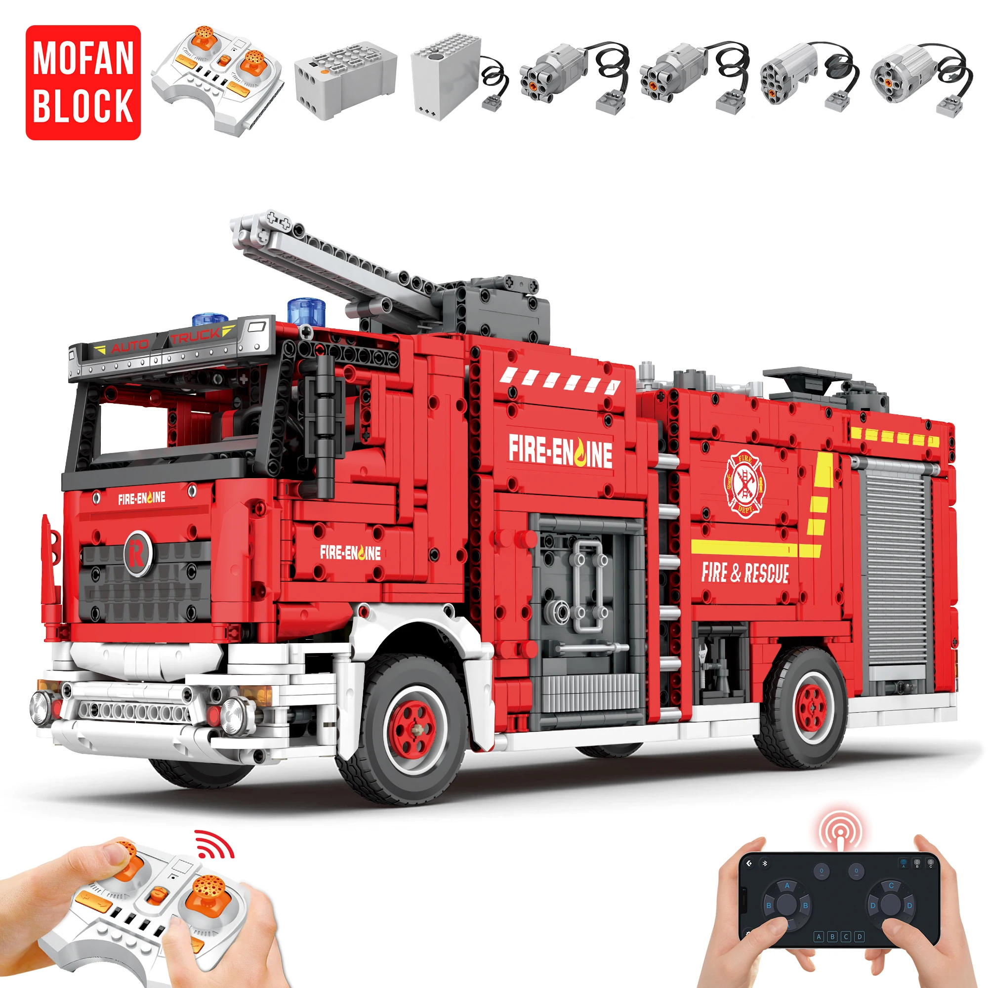 

City RC Water Jet Fire строительные блоки для грузовиков MOC электрическая конструкция технический автомобиль спасательный автомобиль Кирпичи игрушки для мальчиков Подарки для взрослых