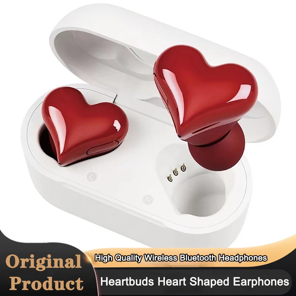 

Original Heartbuds Headphone TWS Bluetooth 5.3 Headset Heart Shaped Woman Earbuds In-ear Wireless Earphones with Mic Girl Gifts