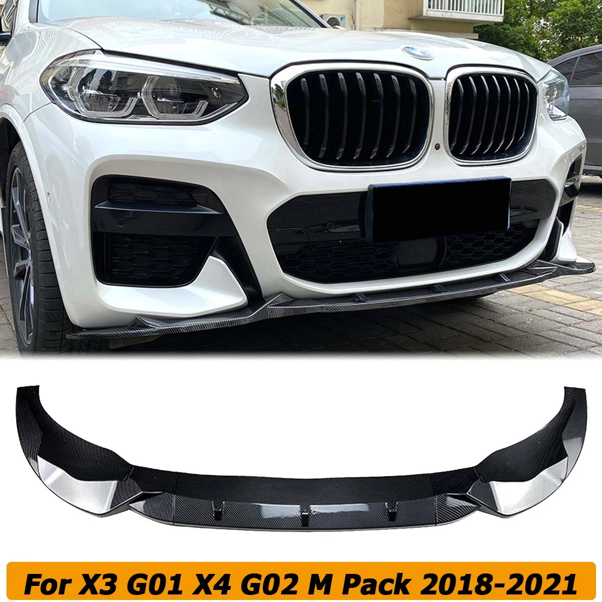 Front Bumper Lip Spoiler For Bmw X3 G01 X4 G02 M Sport 2018 2019 2020