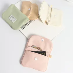 New Solid Color Mini Cash Wallet Lightweight Cotton Headphone BagPortable Coin Purse Women Key Pouch Travel Card Holder