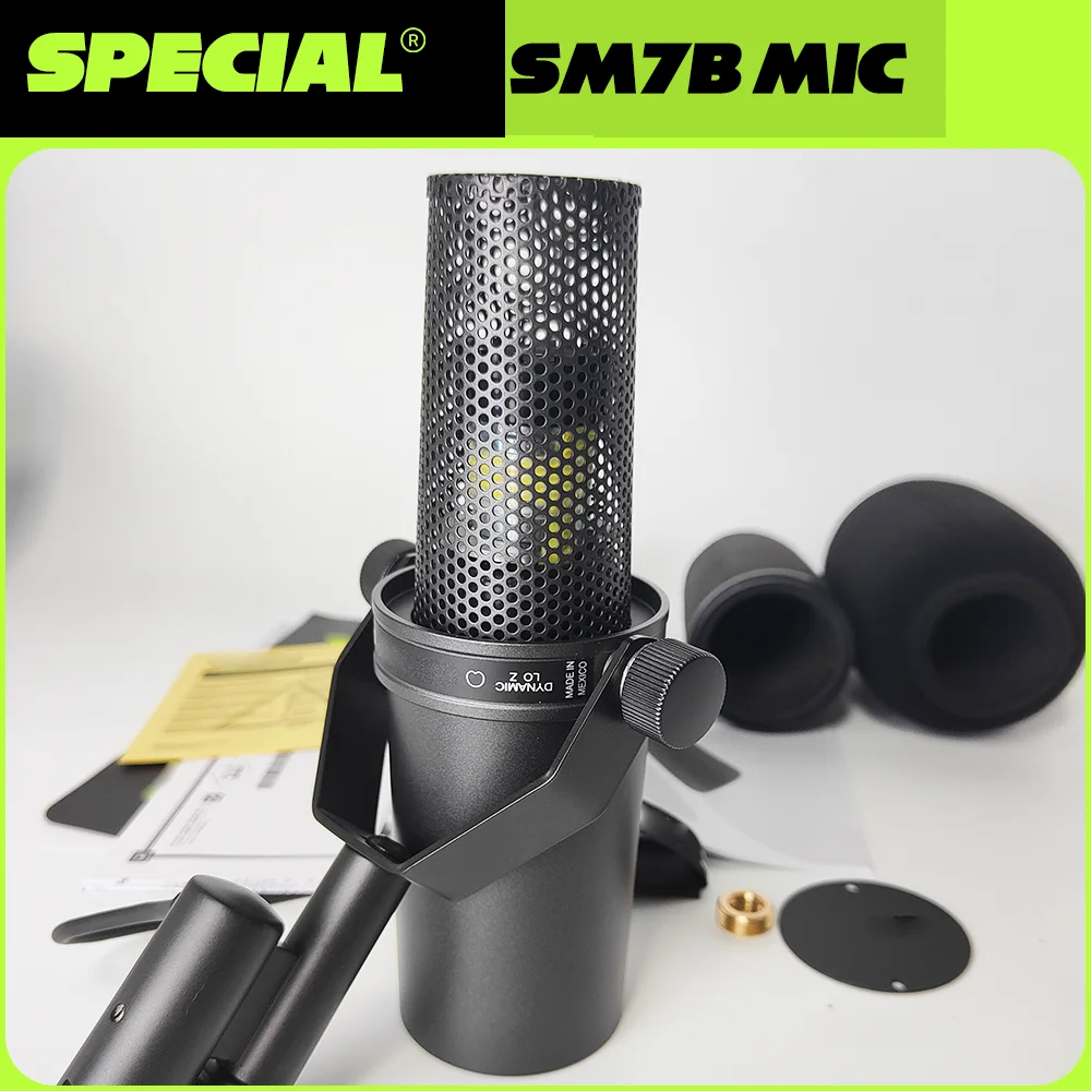 전문가용 SM7B 다이나믹 팟캐스팅 마이크 스튜디오 방송급 카디오이드 콘덴서 마이크 (쇼크 마운트 포함) SM7B