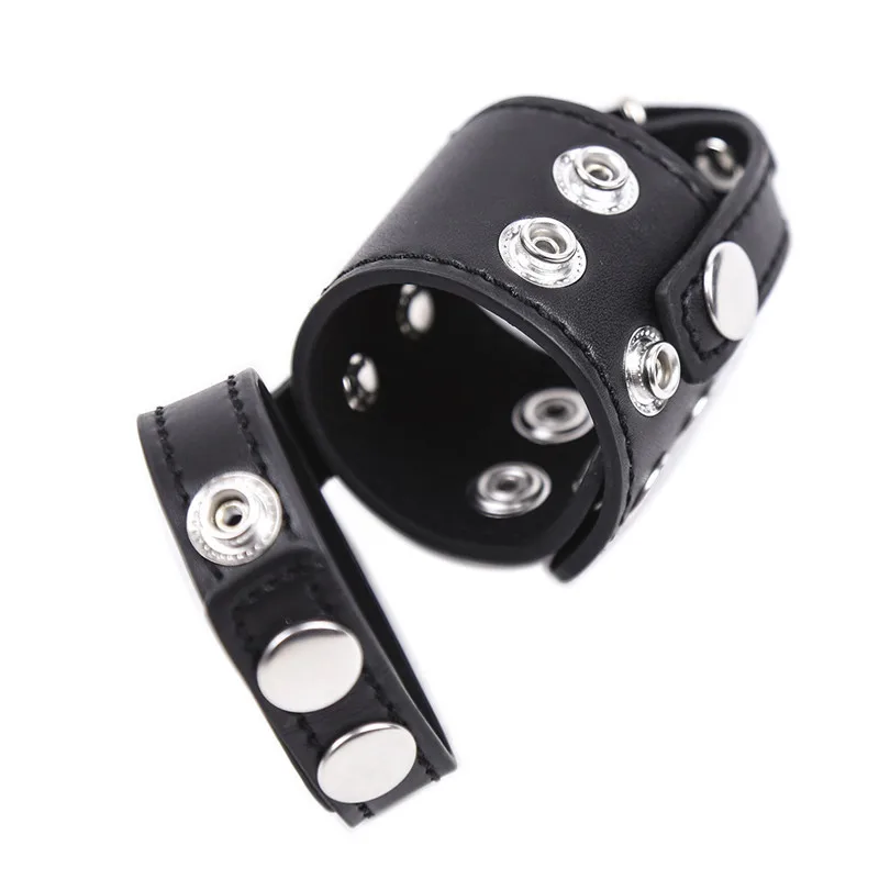 BDSM Leather Scrotum Testis Weights Ballstretcher Penis Ring Cock Male Chastity Cage Restraint Delay Lasting Training Sex Toys