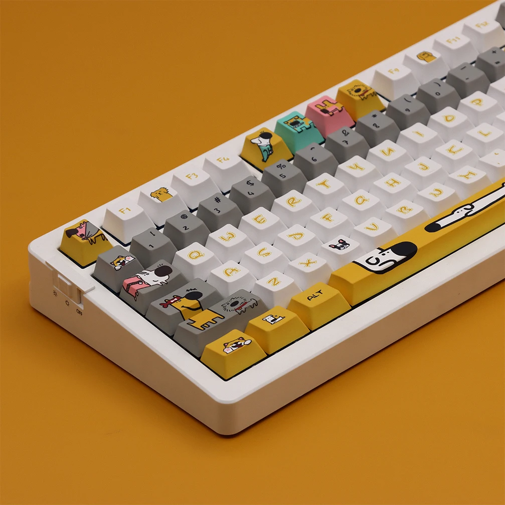 

139/151 клавиши собака тема PBT Вишневый профиль колпачки для механических клавиатур адаптируется к механической клавиатуре