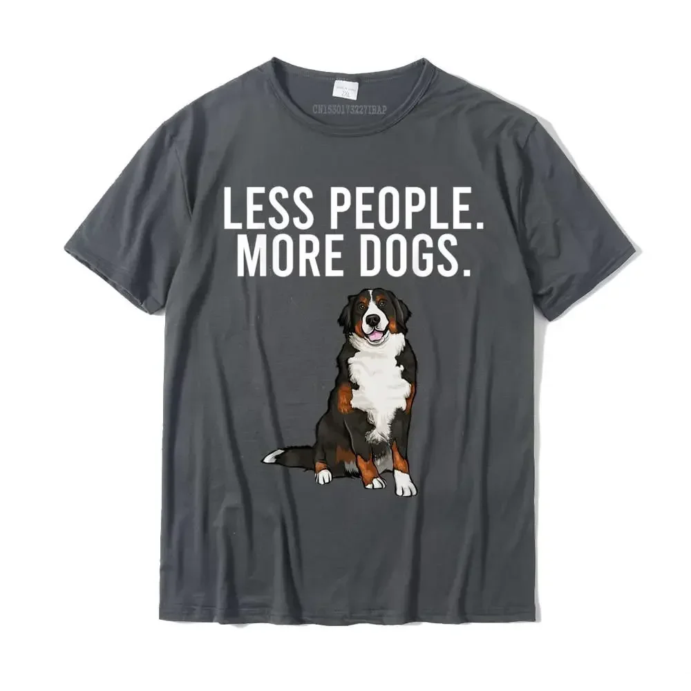 Company Custom Fashionable Short Sleeve Tshirts Summer Fall Crewneck Cotton Fabric Tops Tees for Men Tee Shirt Europe Less People More Dogs Bernese Mountain Dog Funny Introvert T-Shirt__26065 carbon