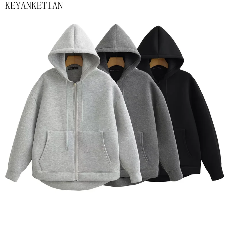 KEYANKETIAN Winter New Women's Zipper Hoodie High Street