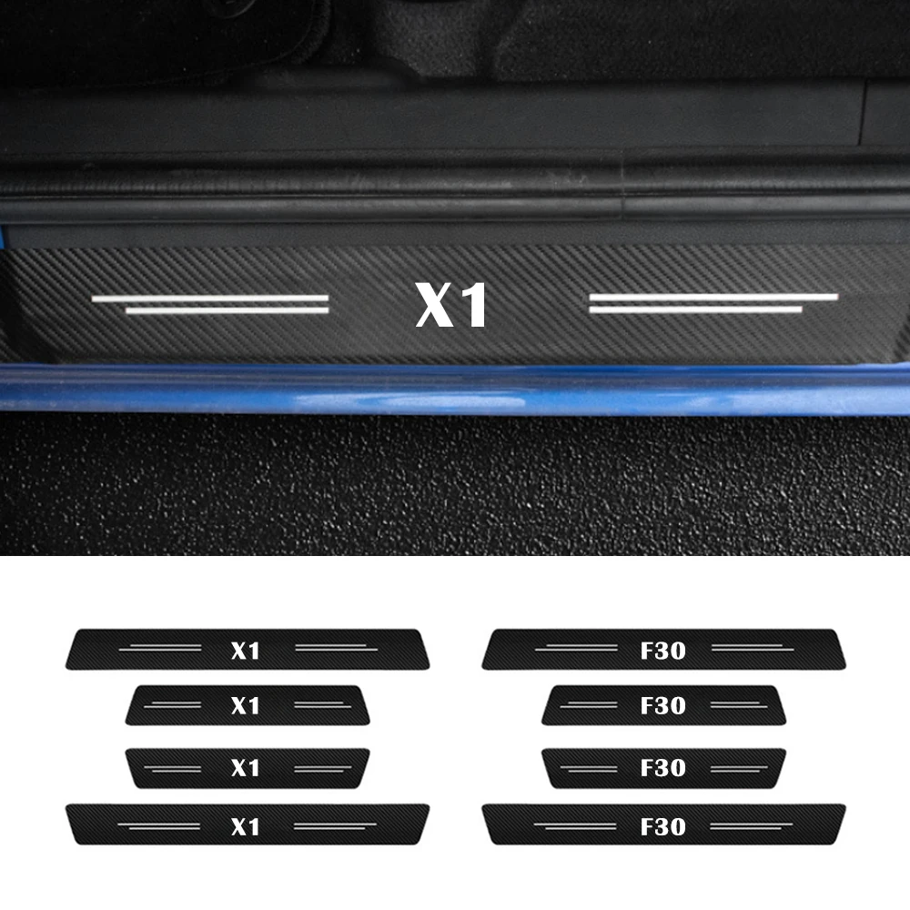 4x Car Door Sill Protector Sill Plate Stickers For Bmw E30 E34 E36 E39 E46 E60 E87 E90 F10 F30