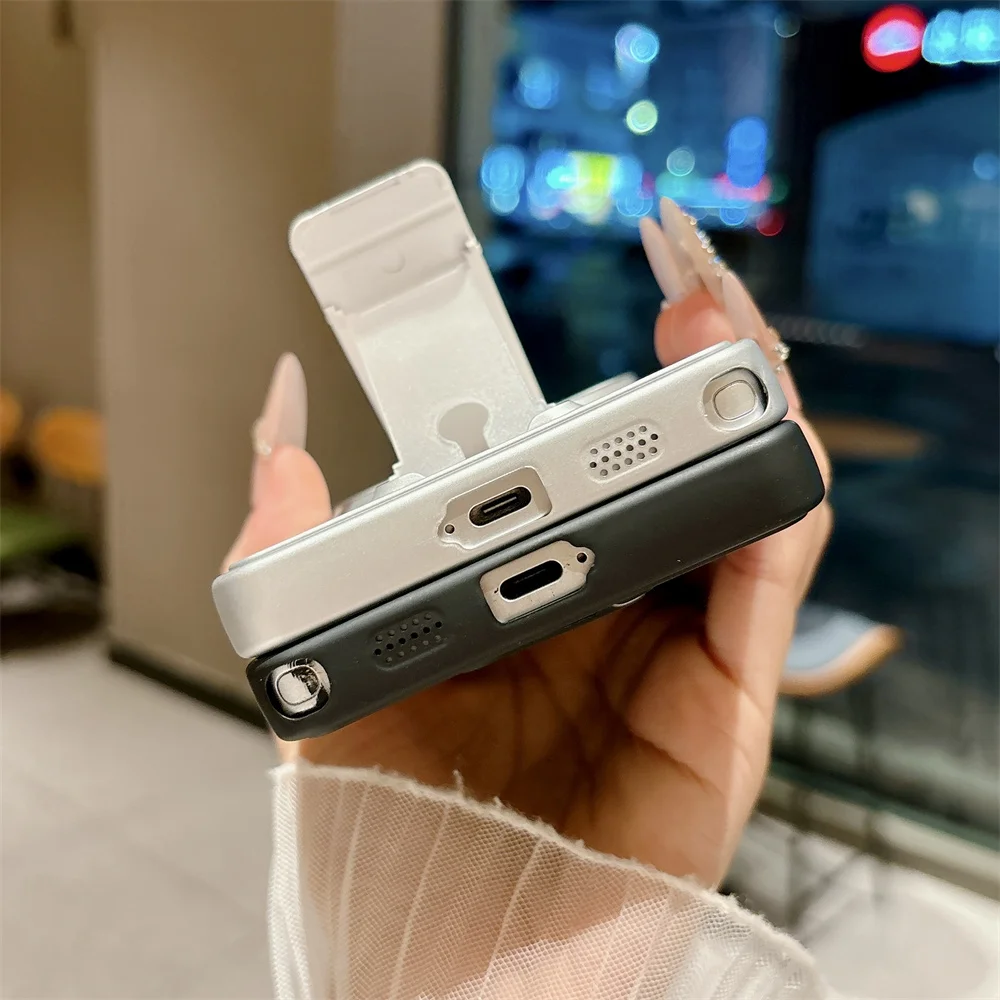 Luxury Plating Metallic Phone Case with Magnetic Stand and Protective Cover
