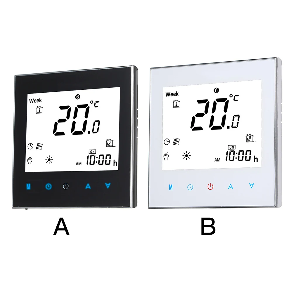 

LCD Display Smart Thermostat Room Heater Temperature Controller Boiler Heating Interface White