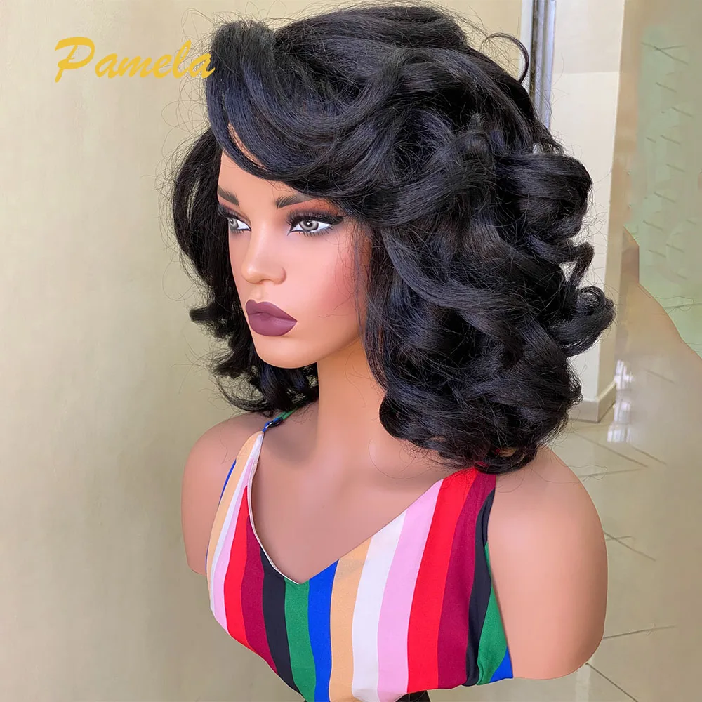 Loose Deep Wave And Kinky Straight Glueless Human Hair Wigs Ready To Wear 250% Density 9x6 Lace Closure Human Hair Wigs