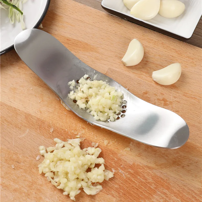 Stainless Steel Garlic Press Grinding Slicer Mincer Ginger Crusher Chopper Cutter For Garlic Masher Metal Kitchen Accessories New Design