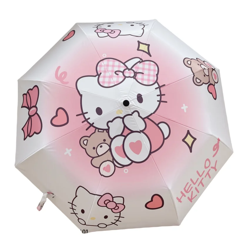 

Hello Kitty anime cartoon cute kawaii sunny and rainy dual-use student cute sunshade sunscreen UV protection vinyl sun umbrella