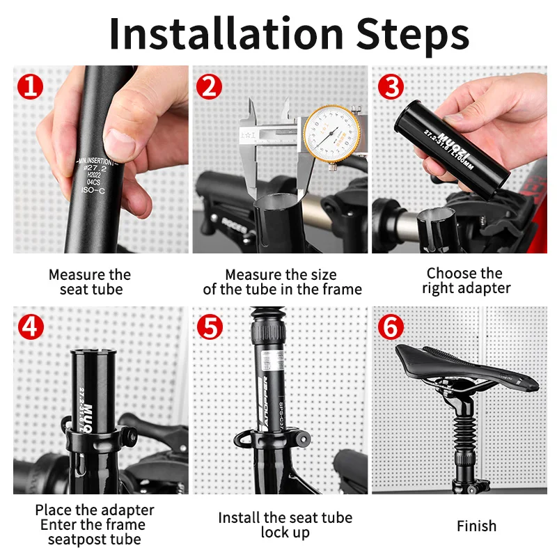 MUQZI Bike Seatpost Shim 22.2-36mm Aluminum Adapter Tube - Image 6