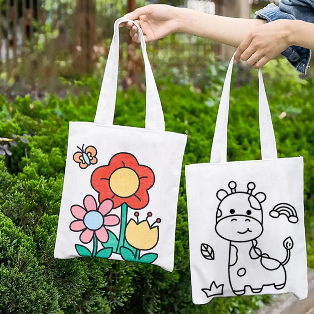 페인팅 DIY 그래피티 캔버스 가방 보관 가방, 내구성 두꺼운 숄더백, 재사용 가능한 내마모성 토트백, 초등학교