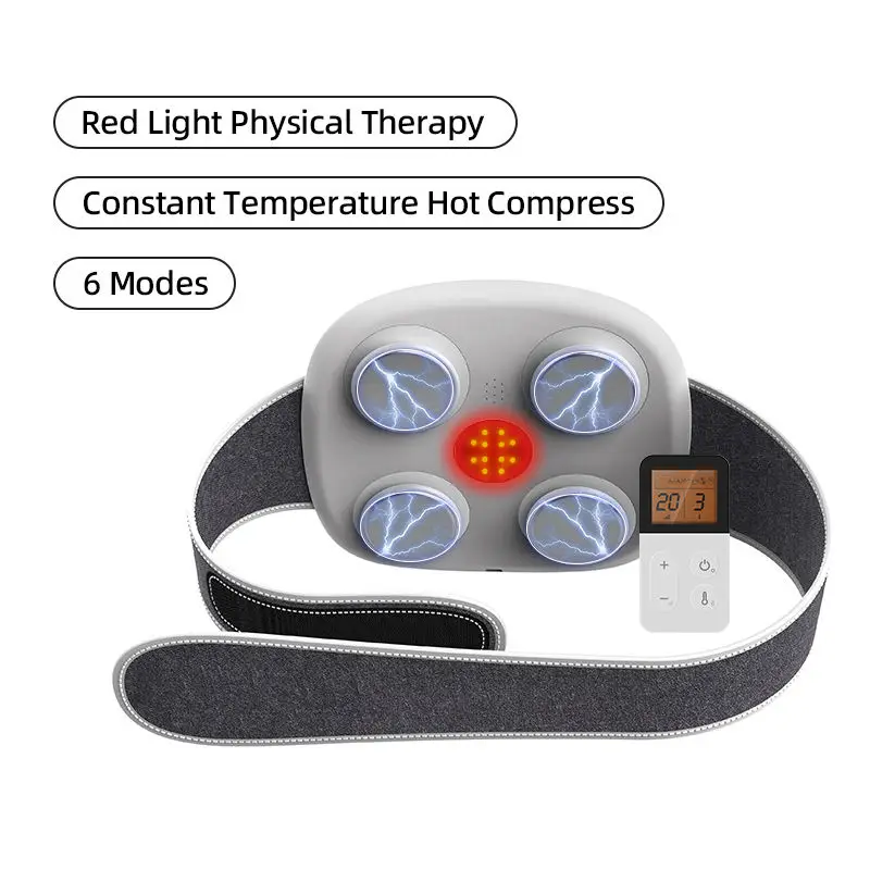 Electric Waist EMS Lumbar Massager Dysmenorrhea Heating Massage Abdominal Slimming Belt Far Infrared Hot Compress_voghion.com