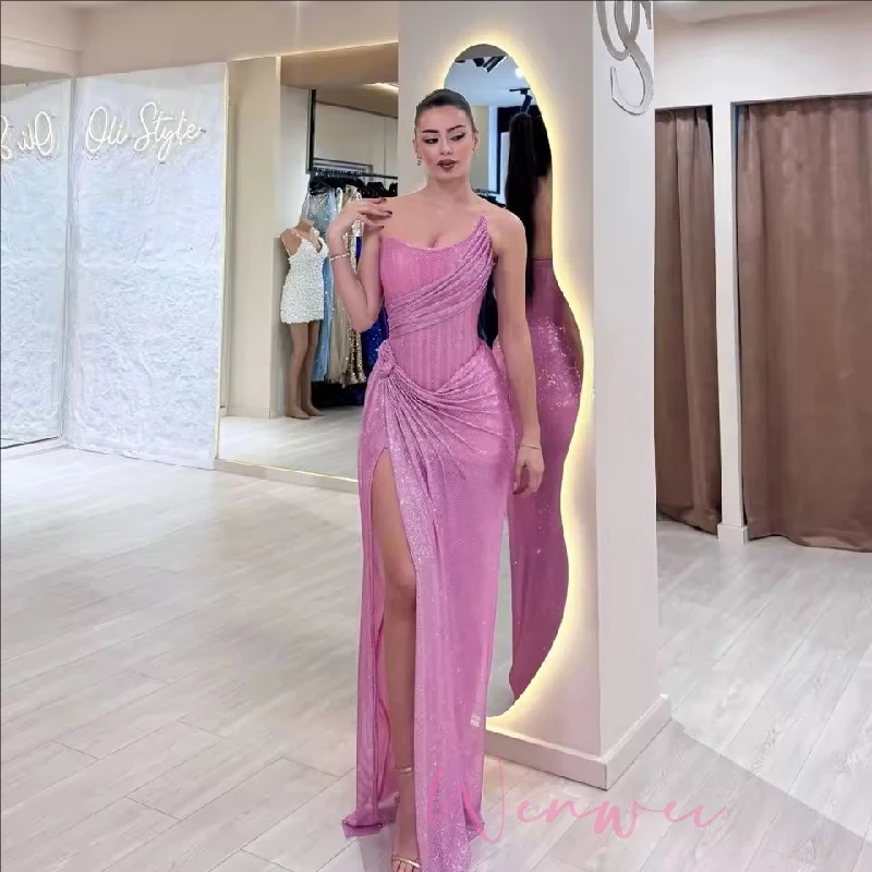 Party Dresses Floor-Length Prom Dress 2025 Customized Pink Sequin Side Slit robes de soirée Strapless Backless Sleeveless 3 Party Dresses Floor-Length Prom Dress 2025 Customized Pink Sequin Side Slit robes de soirée Strapless Backless Sleeveless - Image 3