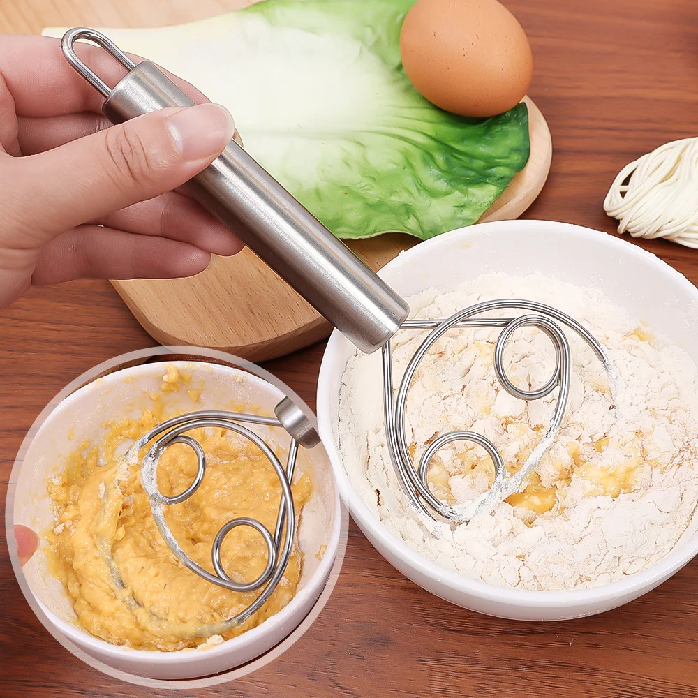 Stainless Steel Danish Dough Whisk Flour Whisk Kitchen Dough Mixer Bread Making Tools for Baking Cake Pizza,dough whisk