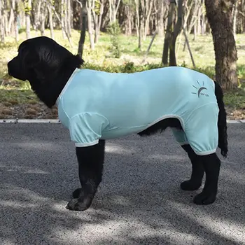 Summer Dog Clothes Breathable Anti-UV Elastic Large Dog Sun Protection Clothing Pet Four-legged Clothes 3