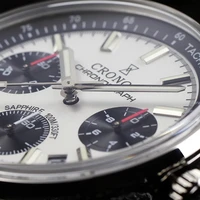 Cronos L6035 Chronograph 38.5mm Quartz Wristwatches Miyota 6S20 Black&White Panda Dial Sapphire Waterproof 10Bar BGW-9 Watches 2